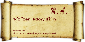 Mózer Adorján névjegykártya